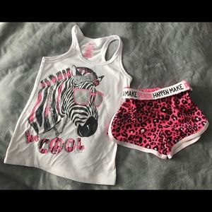 Justice kids 2 piece set w/shorts & top size 8